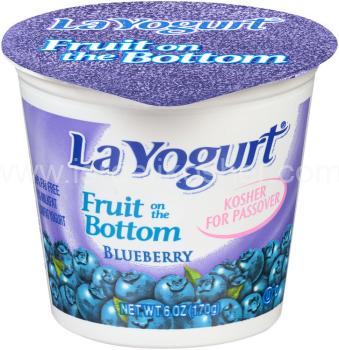 Kosher La yogurt fruit on the bottom blueberry 6 oz