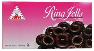 Kosher Joyva Raspberry Chocolate Covered Jelly Rings 9 oz