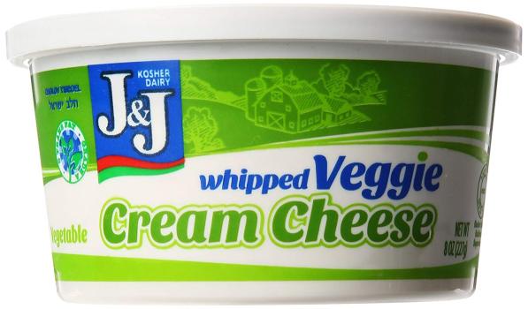 Kosher J & J Whipped Vegetable Cream Cheese 8 oz