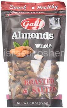 Kosher Galil Almonds Roasted & Salted 8 oz