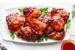 Kosher BBQ Chicken Thighs with one Free Side Dish