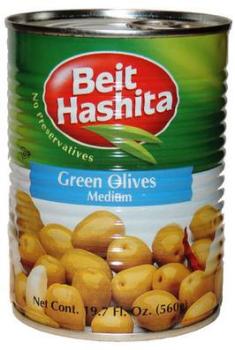 Kosher Beit Hashita Green Olives Medium 18 oz