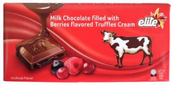 Kosher Elite Milk Chocolate filled with Berries Flavored Truffles Cream 3.5 oz