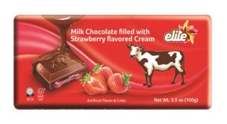 Kosher Elite Milk Chocolate Filled with Strawberry Flavored Cream 3.5 oz