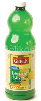 Kosher Gefen 100% Lemon Juice 32 oz