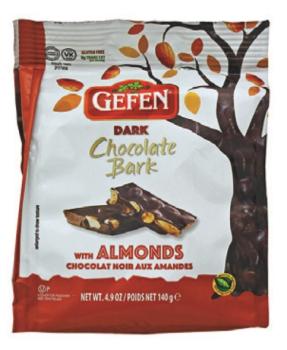 Kosher Gefen Dark Chocolate Bark with Almonds 4.9 oz