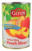 Kosher Gefen Peaches Sliced in Light Syrup 15 oz