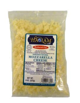 Kosher Haolam Reduced Fat Shredded Natural Mozzarella Cheese 8 oz