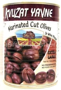 Kosher Kvuzat Yavne Marinated Cut Olives in Wine Vinegar Extra Large 19 oz