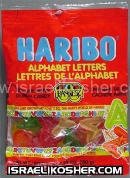 Haribo kosher gummi letters
