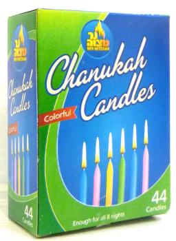 Kosher Ner Mitzah Colorful Chanukah Candles 44 ct