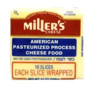 Kosher Miller's American White Cheese 16 Slices 12 oz