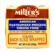 Kosher Miller's American Yellow Cheese 12 Slices 8 oz