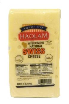Kosher Haolam Wisconsin Natural Swiss Cheese 6 oz