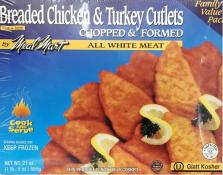 Kosher Meal Mart Family Value Pack Breaded Chicken & Turkey Cutlets 21 oz