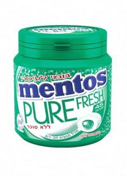 Kosher Mentos Pure Fresh Delicate Mint Flavored Gum 45 Pieces