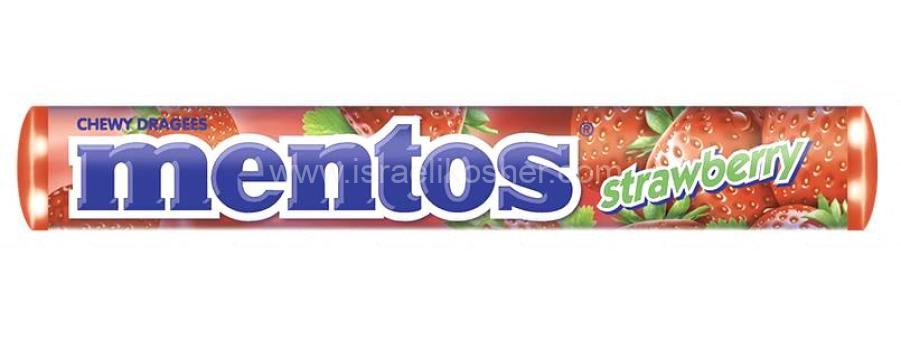 Kosher Mentos Strawberry Flavored Chewy Dragees 1.32 oz