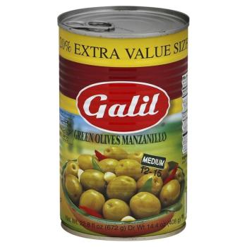 Kosher Galil Olives Green Manzanillo 22.8 oz