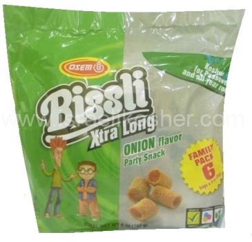 Kosher Osem Passover Bissli Xtra Long Onion Flavor Family Pack 6-1 oz bags