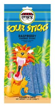 Kosher Paskesz Sour Sticks Raspberry Flavored Sticks 3.5 oz