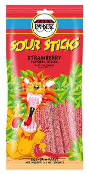 Kosher Paskesz Sour Sticks Strawberry Flavored Sticks 3.5 oz