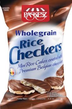 Kosher Paskesz Belgian Chocolate Coated Whole Grain Rice Checkers 3.5 oz.