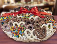 Kosher Assorted Chocolate Pretzels & Pretzel Sticks Gift Tray