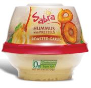 Kosher Sabra Single Serve Roasted Garlic Hummus with Pretzels 4.56 oz