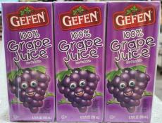 Kosher Gefen 100% Grape Juice 6.75 oz - 3 Pack