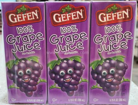 Kosher Gefen 100% Grape Juice 6.75 oz - 3 Pack