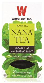 Kosher Wissotzky Black Tea with Nana Mint Tea 20 Bags - 1.2 oz